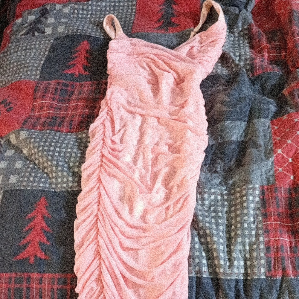 Elegant Pink Ruched Dress